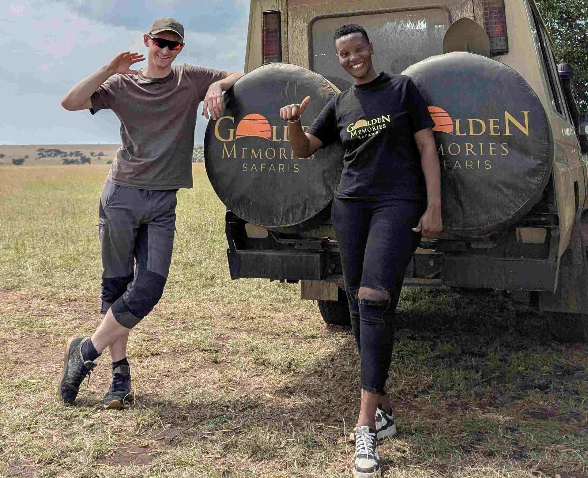 Travelers enjoying a budget safari in Tanzania